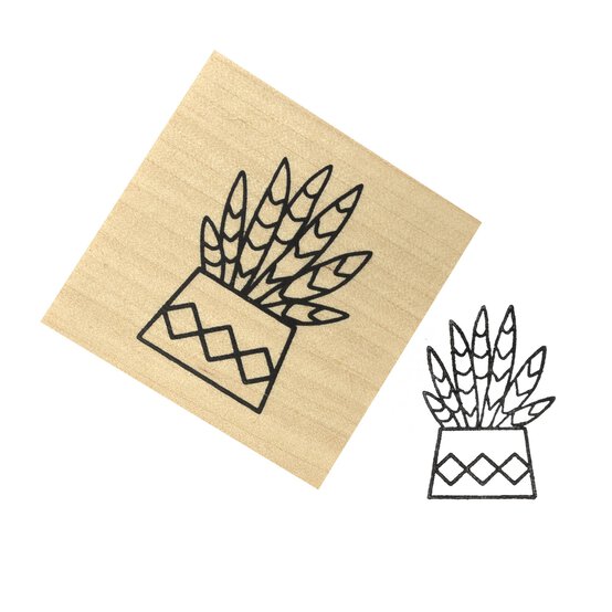 Aloe Vera Wooden Stamp 3.8cm x 3.8cm image number 1