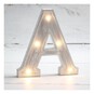 White-Washed Wooden LED Letter A 21cm image number 1