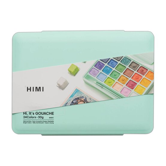 HIMI Green Jelly Cup Gouache Set 30ml 24 Pack image number 1
