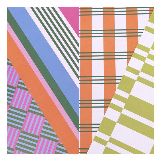 Stripes and Grids Paper Pad 12 x 12 Inches 24 Pack image number 3