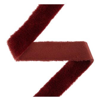 Burgundy Faux Fur Ribbon 3.5cm x 1m
