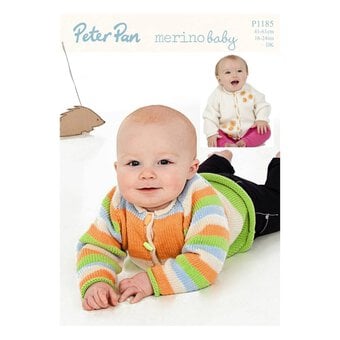 Peter Pan Baby Merino Raglan Cardigans Digital Pattern P1185