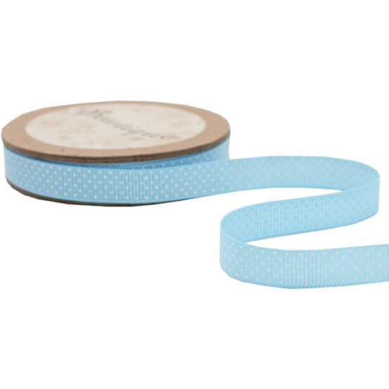 Blue Polka Dot Grosgrain Ribbon 10mm x 5m image number 3