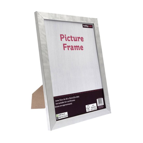 Metallic Silver Picture Frame 30cm x 21cm image number 1