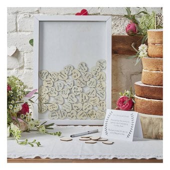 Ginger Ray Boho Wooden Guest Book Frame and Hearts
