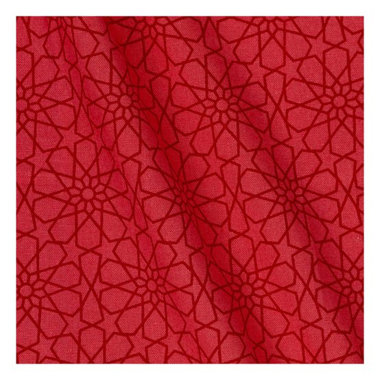 Fuschia Flower and Star Single Printed Fat Quarter image number 2