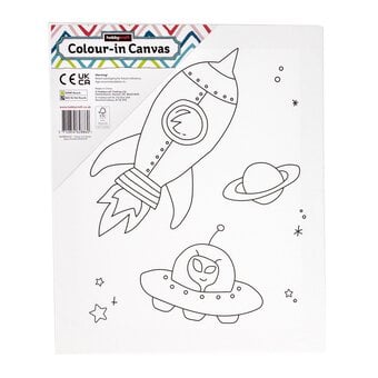 Space Rocket Colour-in Canvas