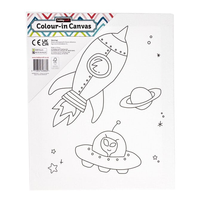 Space Rocket Colour-in Canvas image number 1
