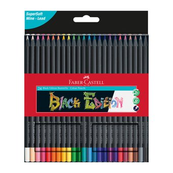 Faber-Castell Assorted Black Edition Colour Pencils 24 Pack
