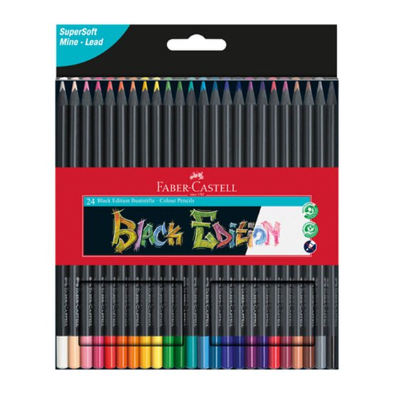 Faber-Castell Assorted Black Edition Colour Pencils 24 Pack image number 1