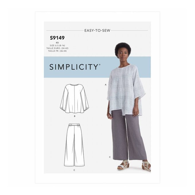 Simplicity Top and Trousers Sewing Pattern S9149 (18-26) image number 1