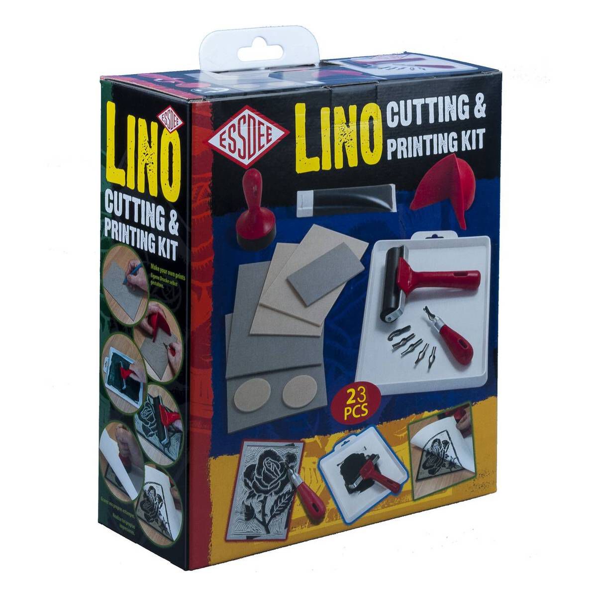 Lino Cutting & Printing Kit 23 pcs Art Craft Ink Tray Premium Hobby 