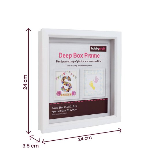 White Deep Box Frame 20cm x 20cm image number 4