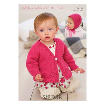 Sirdar Snuggly 4 Ply Cardigan and Bonnet Digital Pattern 1206