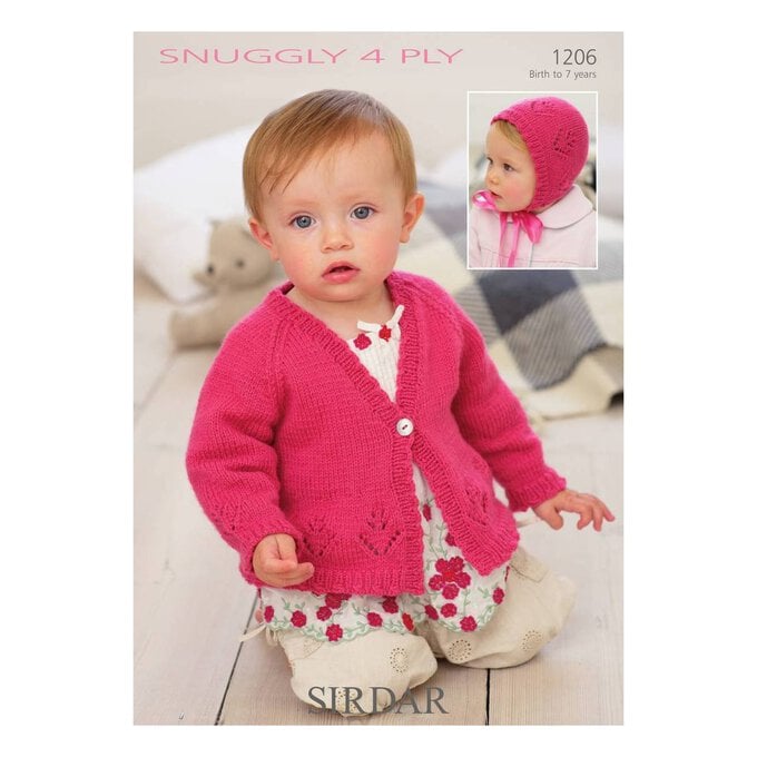Sirdar Snuggly 4 Ply Cardigan and Bonnet Digital Pattern 1206 image number 1