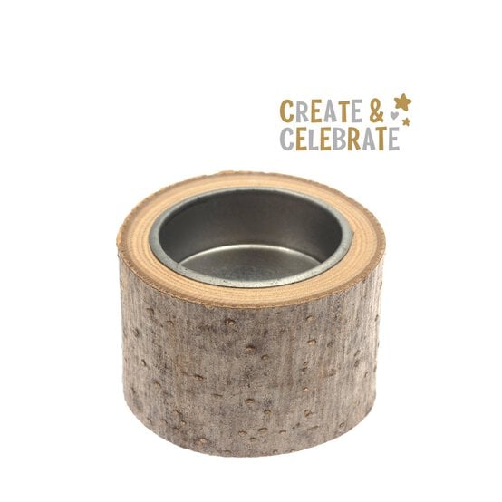 Create & Celebrate Wooden Tealight Holder 6cm image number 1