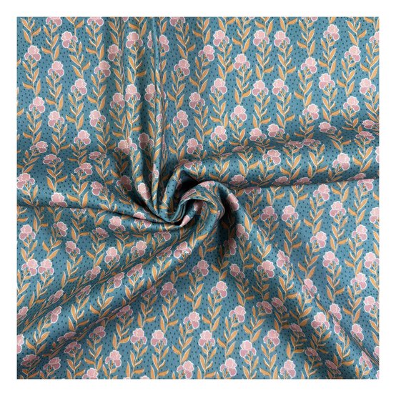 Vintage Haze Iris Field Cotton Fabric by the Metre image number 1