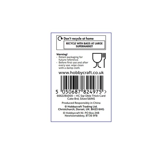 Silver Square Double Thick Card Cake Board 16 Inches image number 6