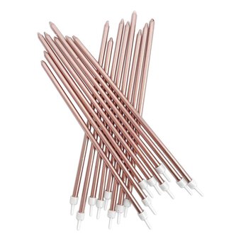 Rose Gold Extra Tall Candles 16 Pack