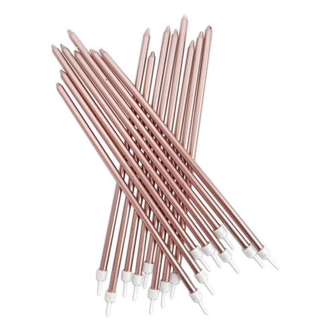 Rose Gold Extra Tall Candles 16 Pack image number 1