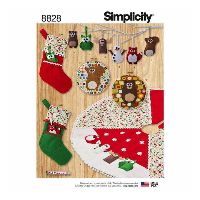 Simplicity Christmas Decorations Sewing Pattern 8828 image number 1