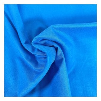 Bright Blue Organic Premium Cotton Fabric by the Metre