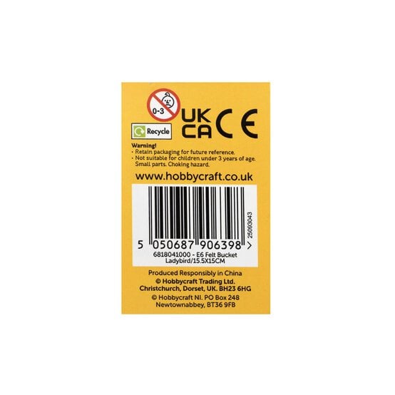 Ladybird Felt Bucket 15cm image number 6