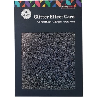 Black Glitter Effect Card A4 16 Sheets image number 3