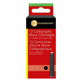 Manuscript Calligraphy Black Ink Cartridges 12 Pack