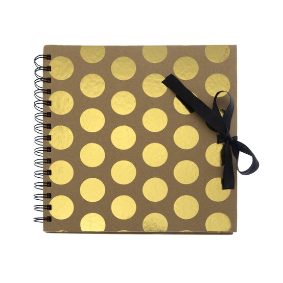 Spiral Bound Foil Gold Dot Scrapbook 8 x 8 Inches image number 1