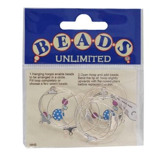 Beads Unlimited Silver Plated Hanging Hoops 25mm 10 Pack