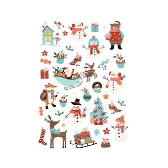 Snowmen and Sleigh Foam Stickers