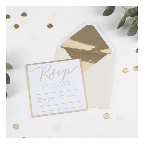 Champagne Gold RSVP Cards 20 Pack image number 2