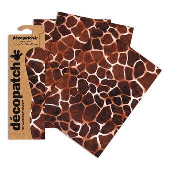 Decopatch Natural Giraffe Print Paper 3 Sheets