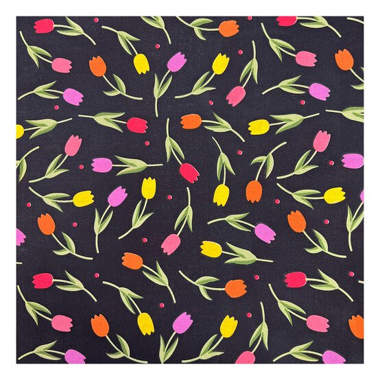Tulips Polycotton Fabric by the Metre image number 2
