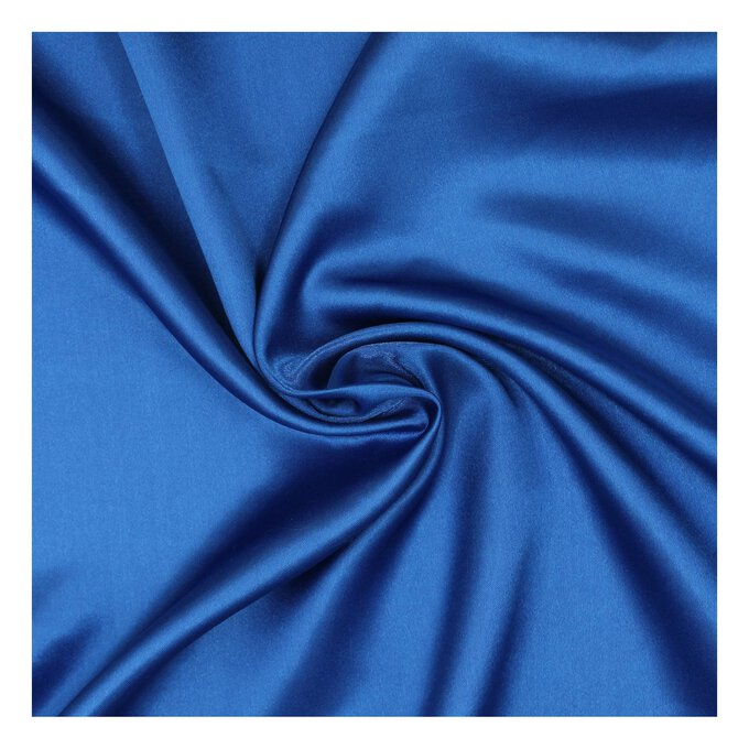 Blue Silky Satin Fabric by the Metre image number 1