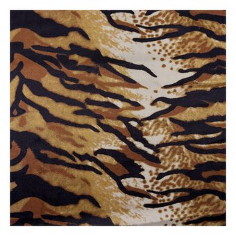 Tiger Animal Velour Fabric by the Metre