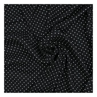 Black Pin Spot Viscose Fabric by the Metre