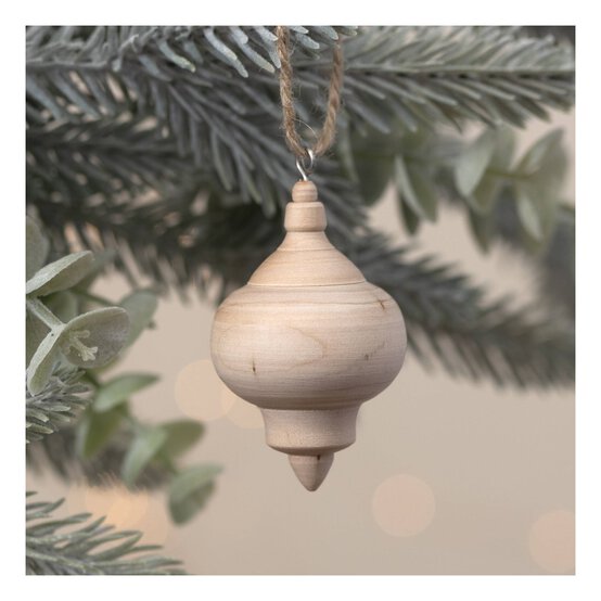 Hanging Wooden Bauble 7cm image number 1