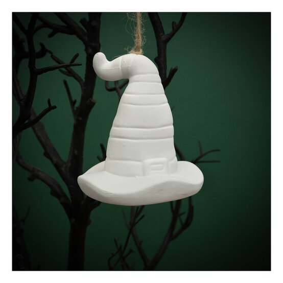 Hanging Ceramic Witch Hat 8cm Hobbycraft