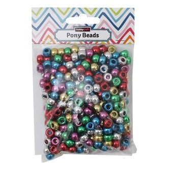 Metallic Mixed Pony Beads 100g image number 2