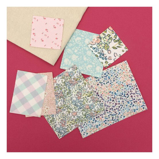 Pastel Flower Iron-On Fabric Patches 7 Pack image number 2