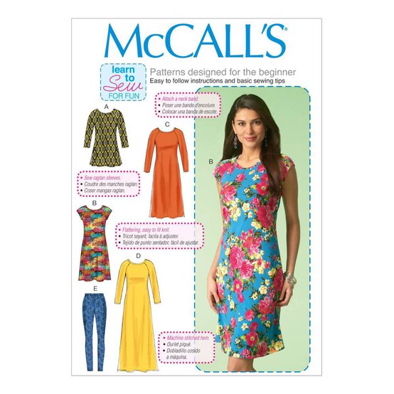 McCall’s Dress and Leggings Sewing Pattern M7122 (XS-M) image number 1