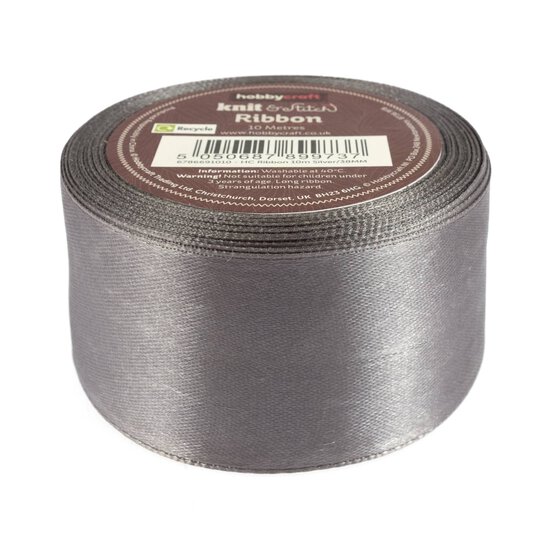 Silver Satin Ribbon 38mm x 10m image number 1