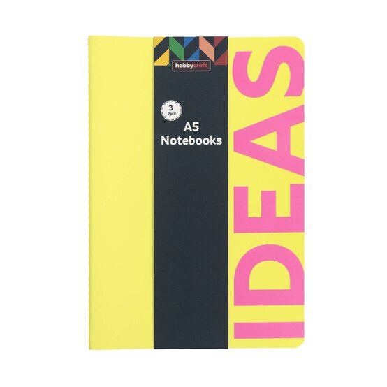 Block Colour Notebook Set A5 3 Pack image number 4