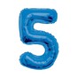 Extra Large Blue Foil 5 Balloon image number 1