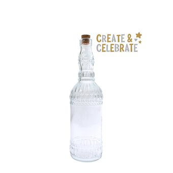 Create & Celebrate Round Glass Bottle with Cork 720ml