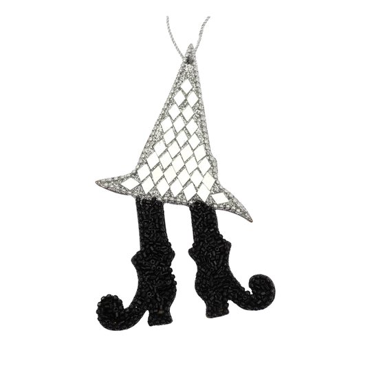 Mirror Mosaic Witch Hat with Beaded Boots Decoration 12cm image number 4