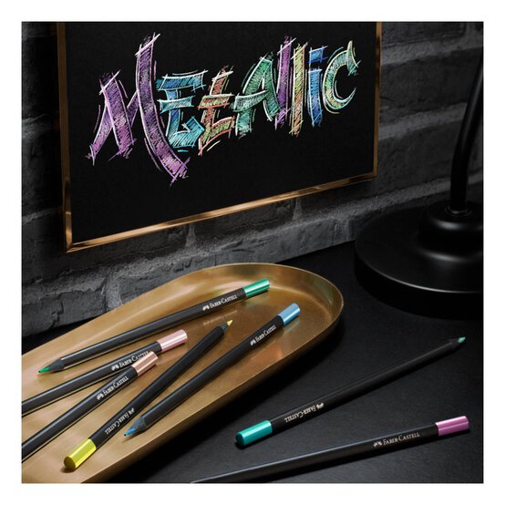 Faber-Castell Metallic Black Edition Colour Pencils 12 Pack image number 3