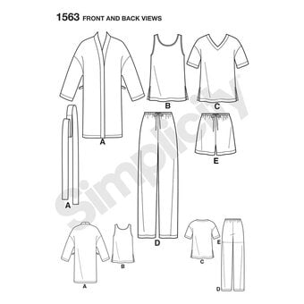 Simplicity PJs and Loungewear Sewing Pattern 1563 image number 2